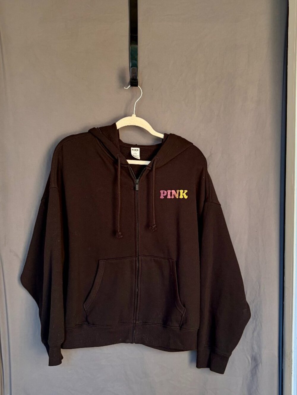 Victoria’s Secret PINK Miami Florida Dolphin Campus Full-Zip Hoodie L